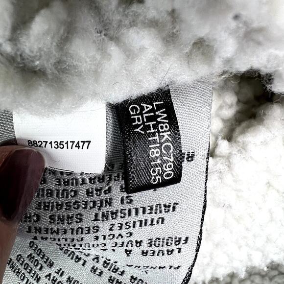 Levi's Washed Cotton Sherpa Trucker Jacket Oversized SMALL Acid Wash Gray - Picture 7 of 9